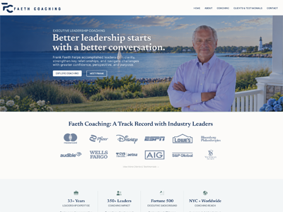 Faeth Coaching website by designspinner